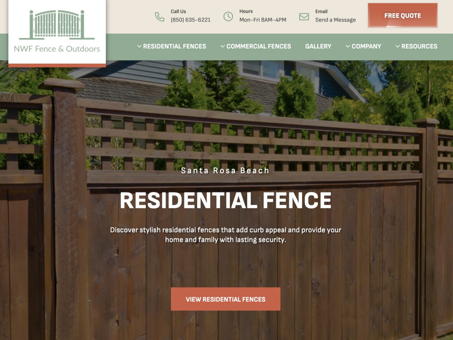 Photo of our Walton County fence company site