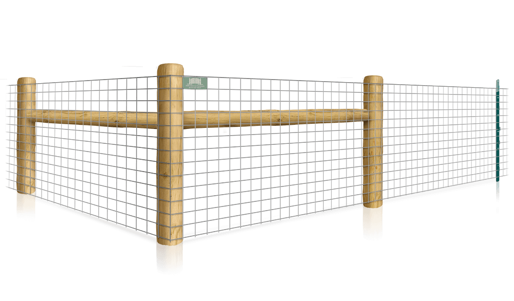 Wire Mesh T-post fence with H-brace for farms in the Santa Rosa Beach area.