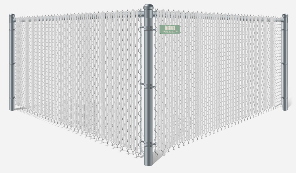 Galvanized chain link fence with white privacy slats in Santa Rosa Beach