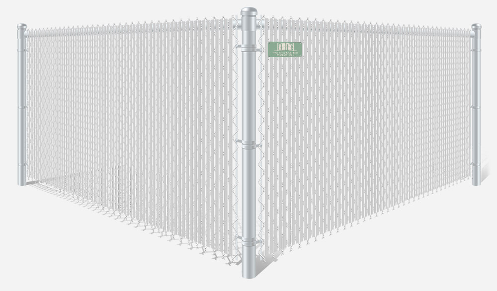 White chain link fence with white privacy slats in Santa Rosa Beach