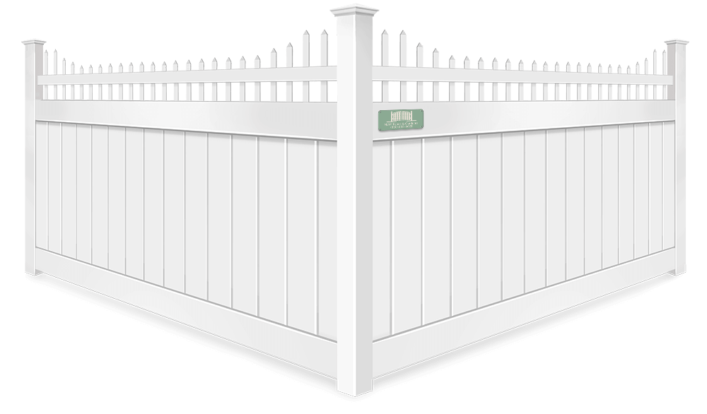 Stepped vinyl fence contractor in Santa Rosa Beach